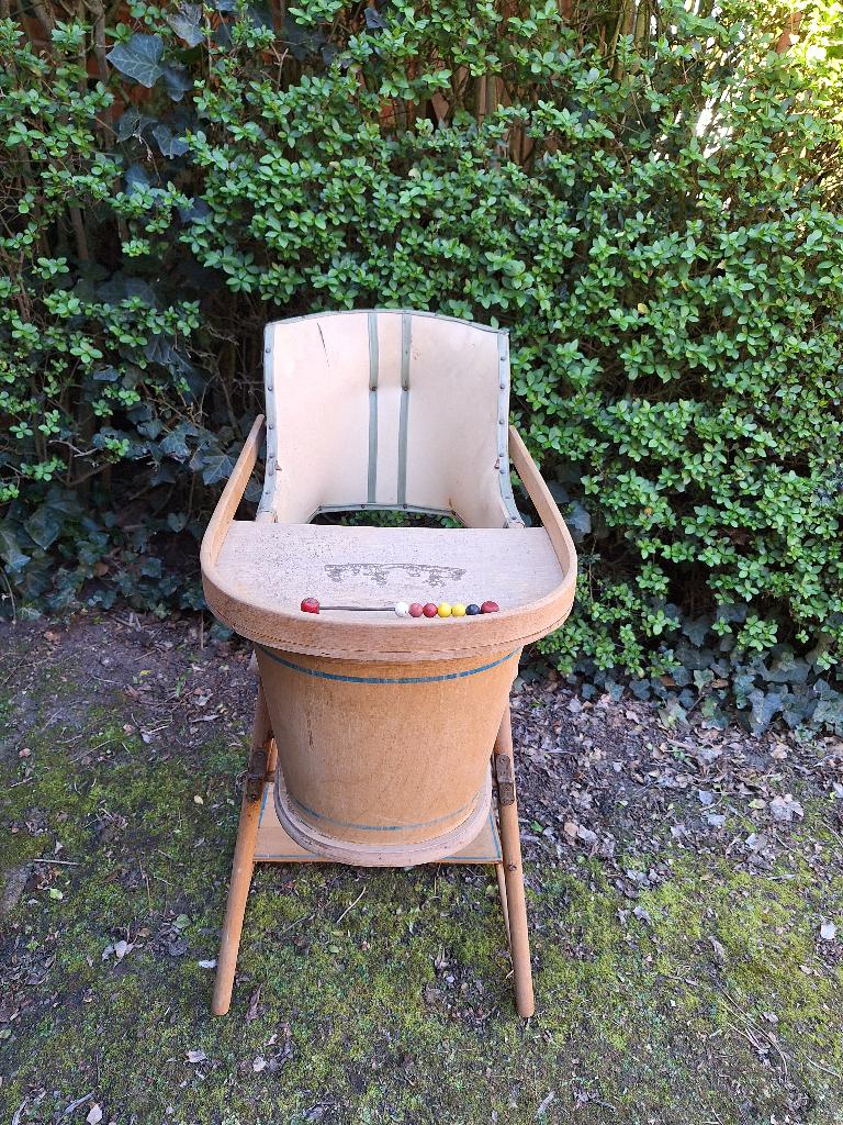 Retro kinderstoel jaren 50, decoratie of verzamelobject, Kinderen en Baby's, Kinderstoelen, Ophalen, Gebruikt, Overige typen