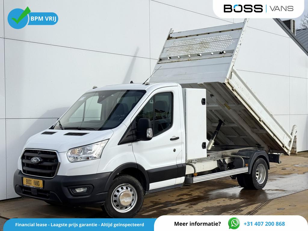 Ford Transit 2.0 TDCI 170PK Kipper Dubbellucht Trekhaak Airc, Voorwielaandrijving, 4 cilinders, 2766 kg, Wit