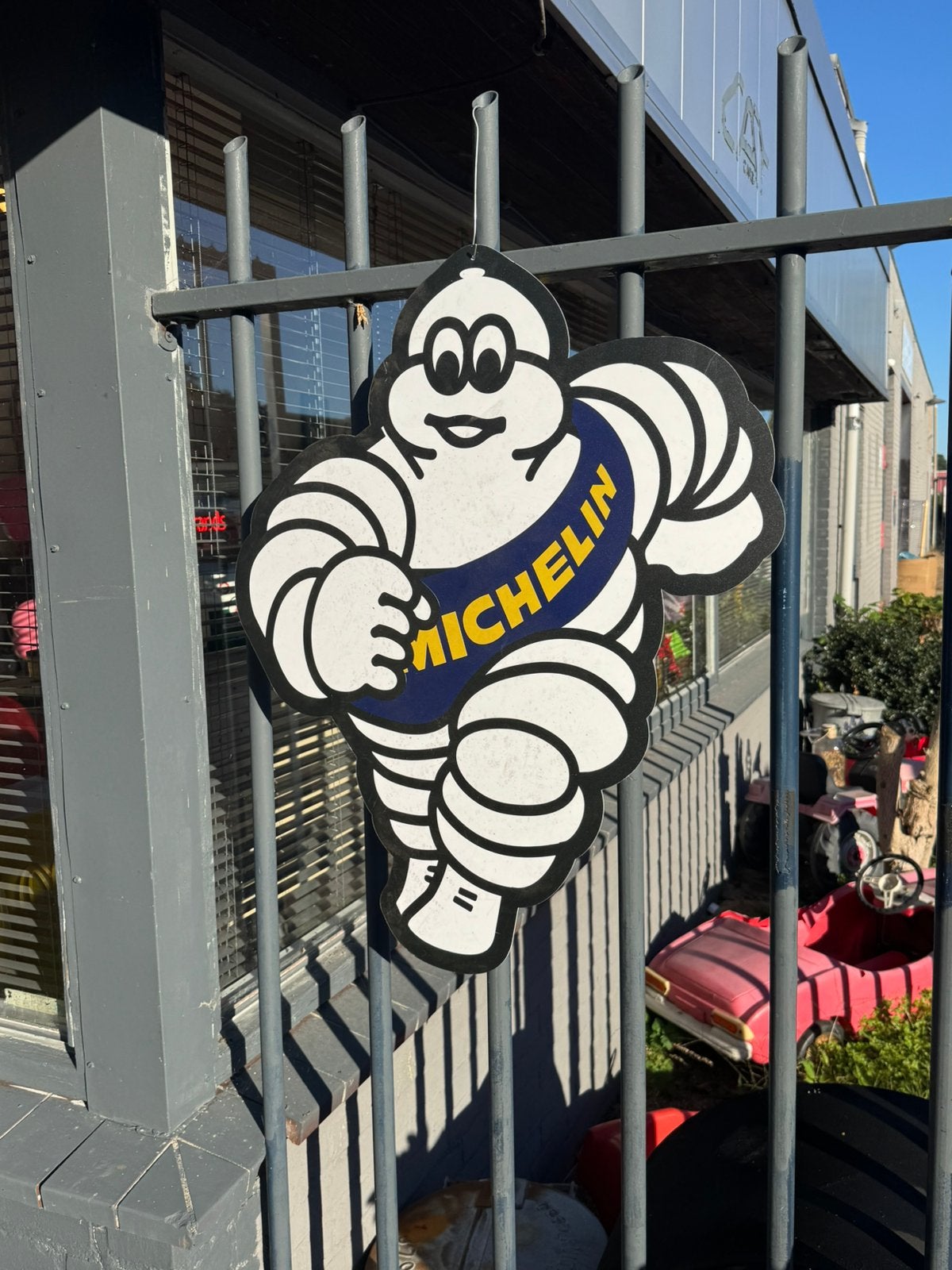 Panneau publicitaire Michelin Man Binendum, Collections, Panneau publicitaire, Enlèvement ou Envoi, ., Utilisé
