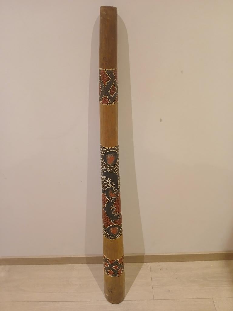Handbeschilderde Houten Didgeridoo, Muziek en Instrumenten, Blaasinstrumenten | Didgeridoos, Gebruikt, Ophalen