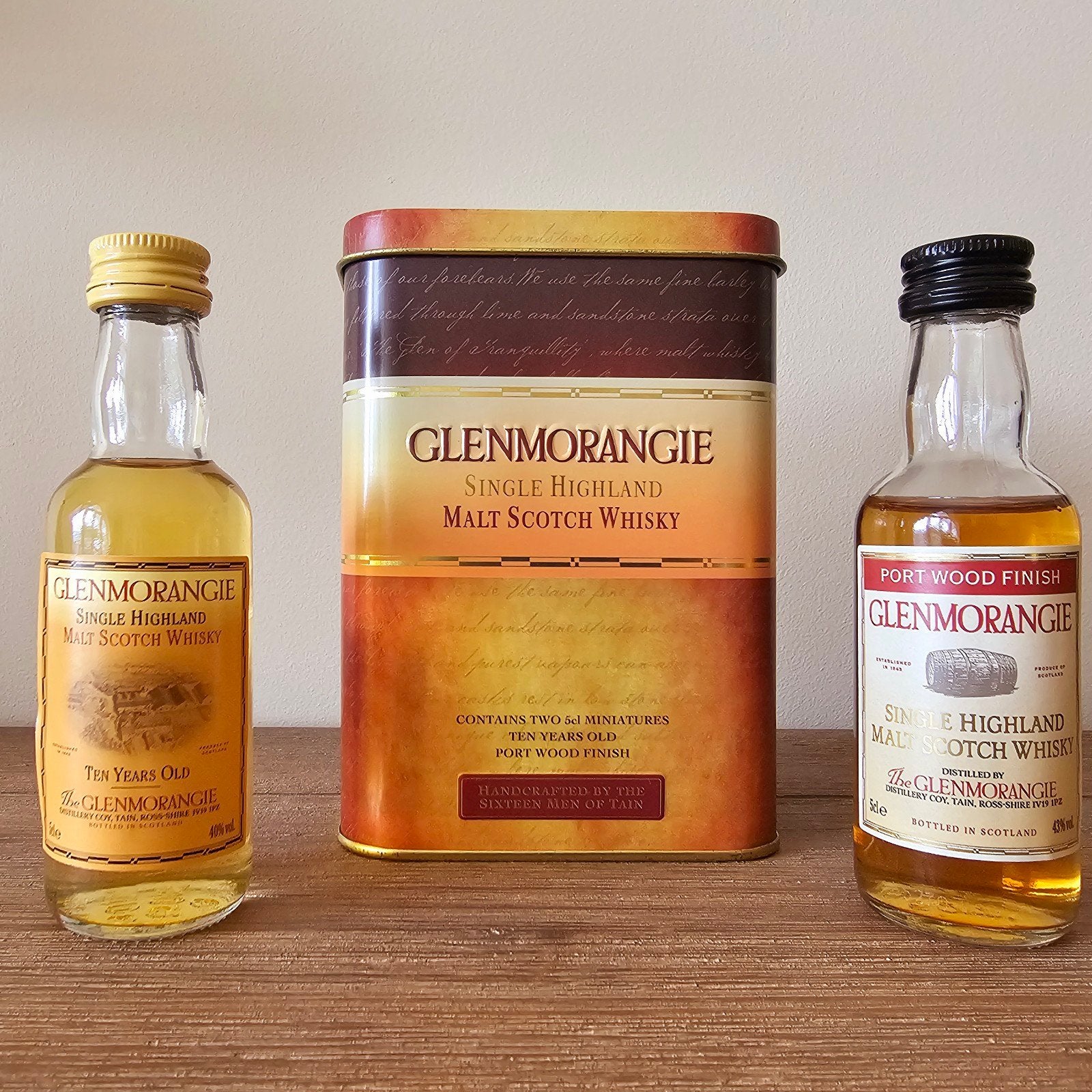 2x 5Cl Glenmorangie Single Highland Malt Whisky MINIATURES, Verzamelen, Wijnen, Ophalen of Verzenden