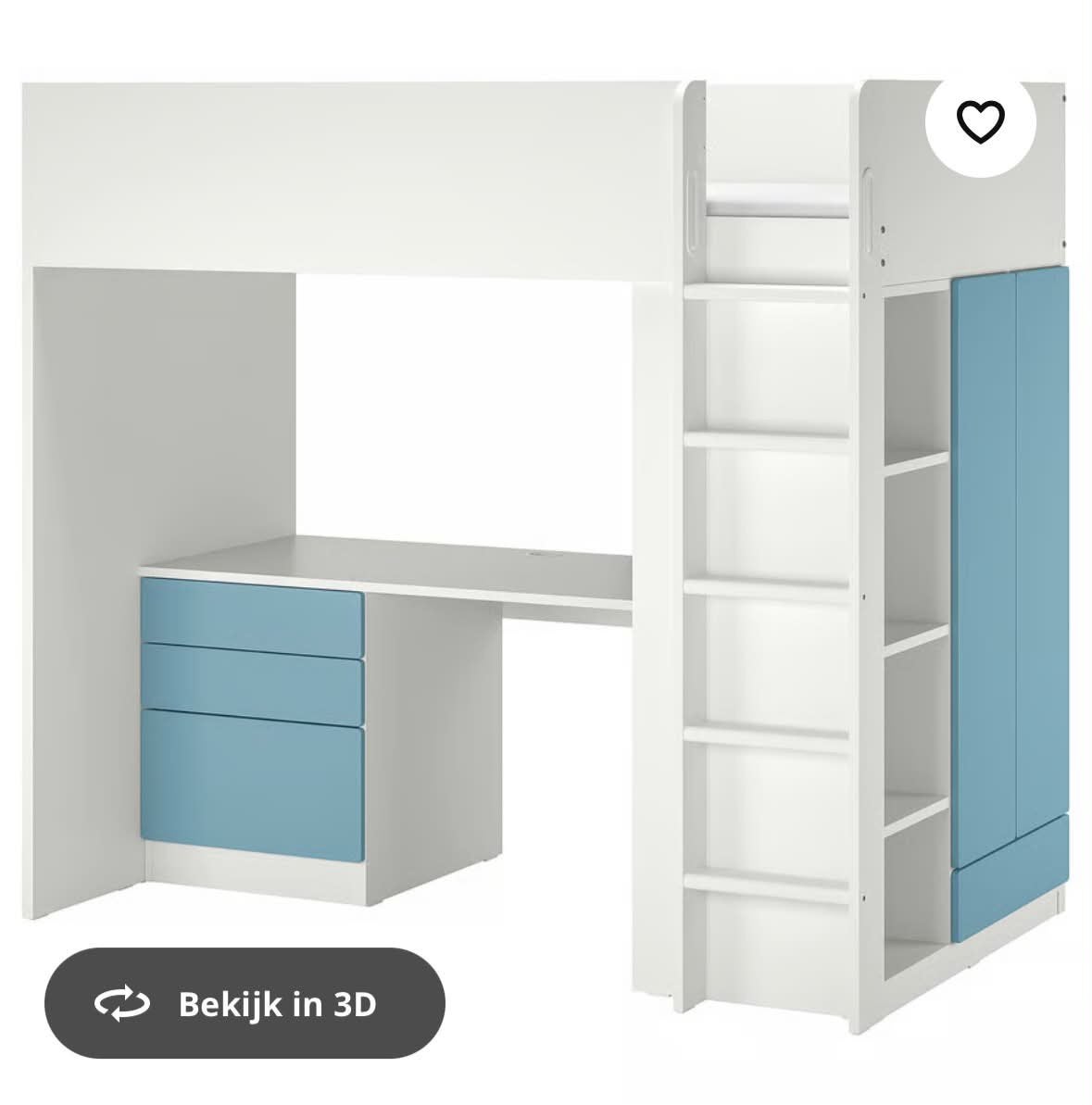 Hoogslaper met kast (zonder bureau) Ikea, Kinderen en Baby's, Ophalen, Zo goed als nieuw, Hoogslaper