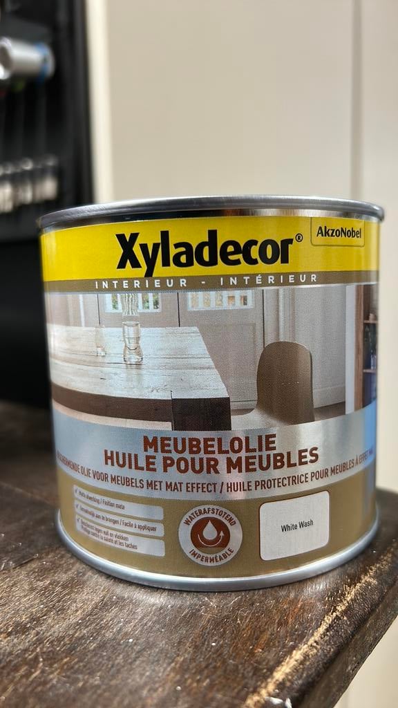 Xyladecor meubelolie white wash 0.5L, Doe-het-zelf en Bouw, Ophalen of Verzenden, Zo goed als nieuw