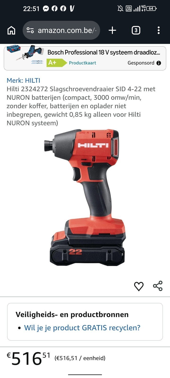 materiaal gezocht Milwaukee of Hilti, Doe-het-zelf en Bouw, Gereedschap | Boormachines, Ophalen, Boormachine