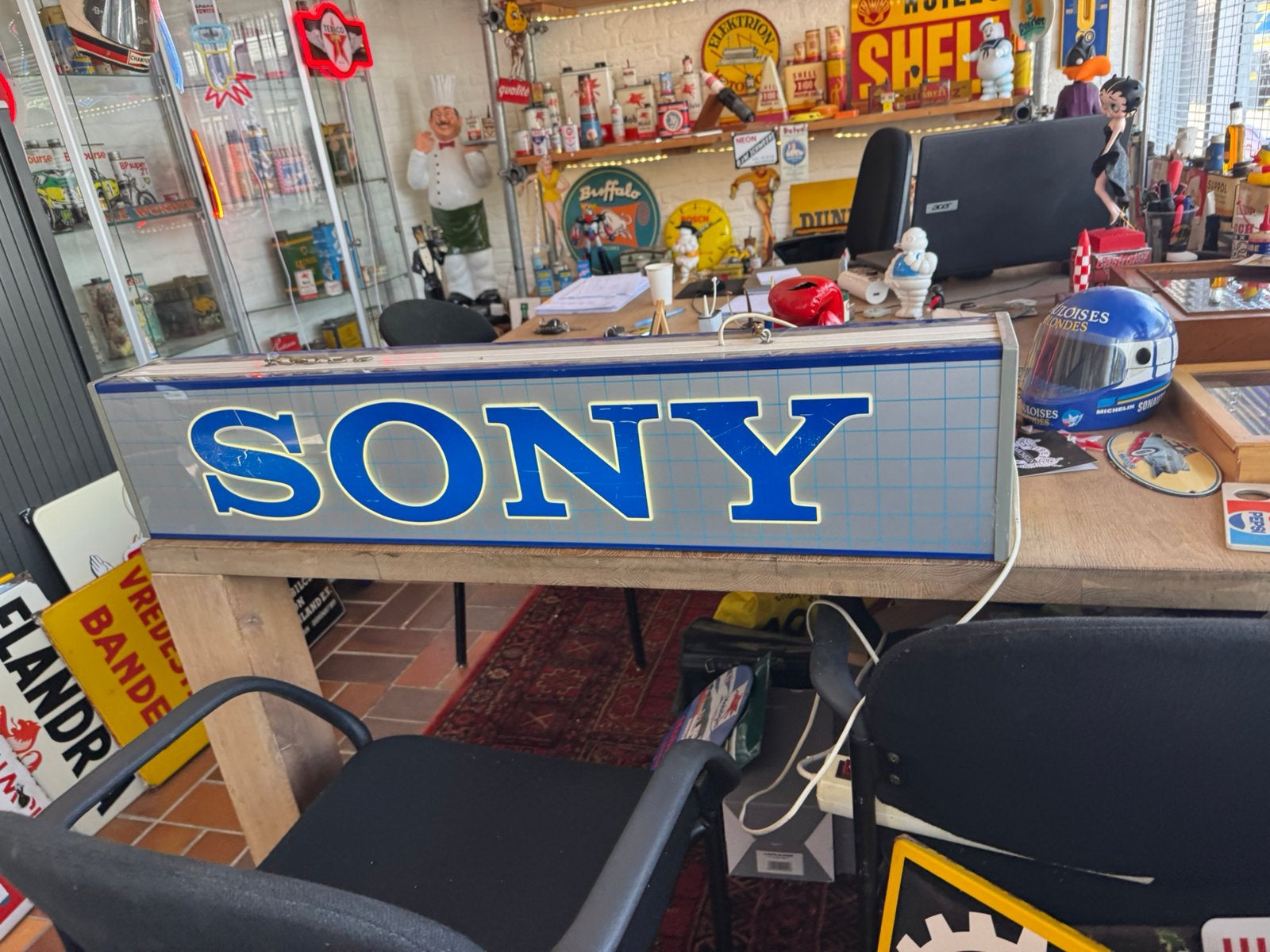 SONY oude reclame lichtbak, Ophalen, Gebruikt, Lichtbak of (neon) lamp