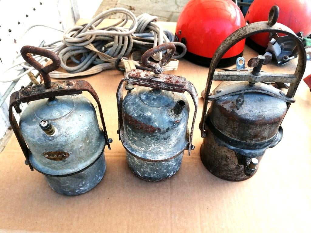 lot de 3 lampes à carbure, Enlèvement, Utilisé, Accessoire d'escalade
