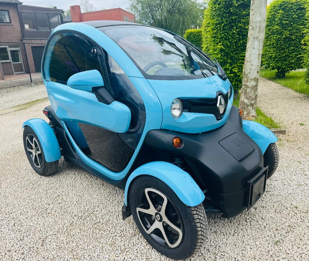 PRACHTIGE RENAULT TWIZY MET RAMEN EN PARKEERSENSOREN, Auto's, Automaat, Zwart, Blauw, 2 zetels