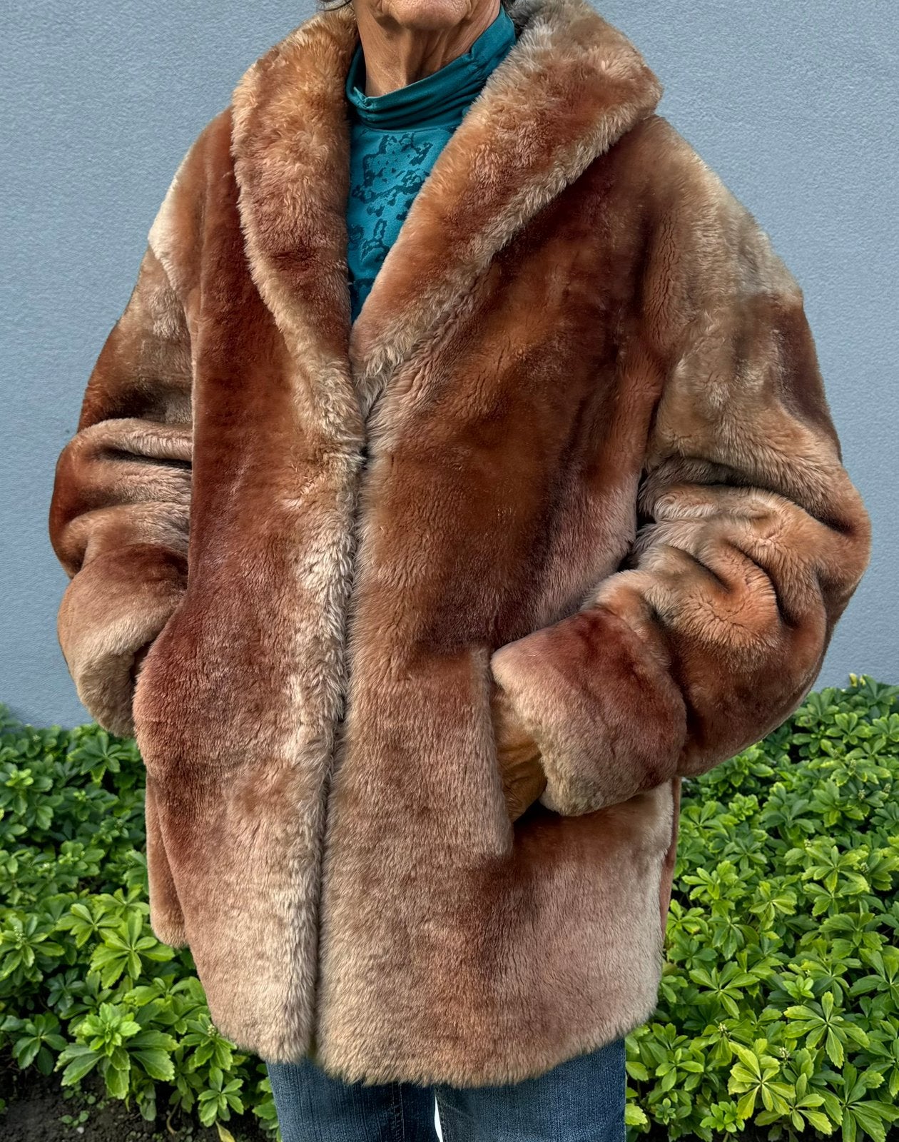 Pelsen mantel, Kleding | Dames, Ophalen of Verzenden, Gedragen, Maat 42/44 (L), Bruin