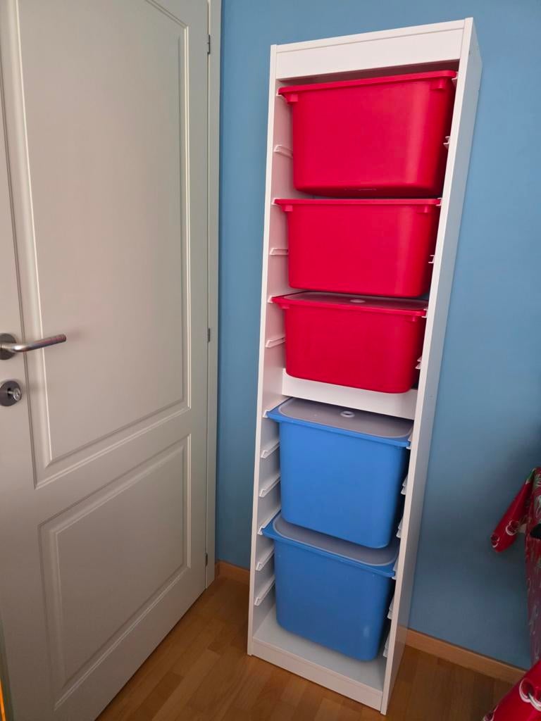 Ikea Trofast kast wit 180cm hoog met bakken, Enlèvement