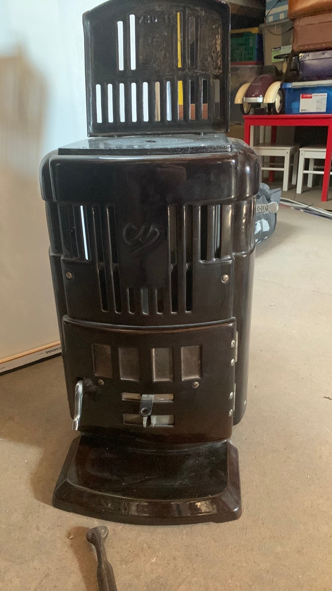 Antieke kacheltje vintage, Huis en Inrichting, Kachels, Ophalen, Gebruikt, Houtkachel, Vrijstaand