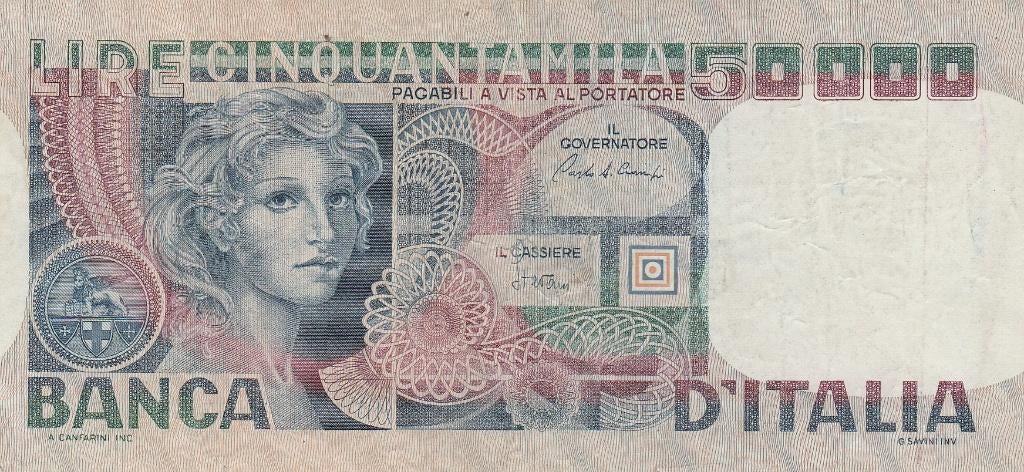 50.000 Lire Italia 1977, Ophalen, Italië, Los biljet