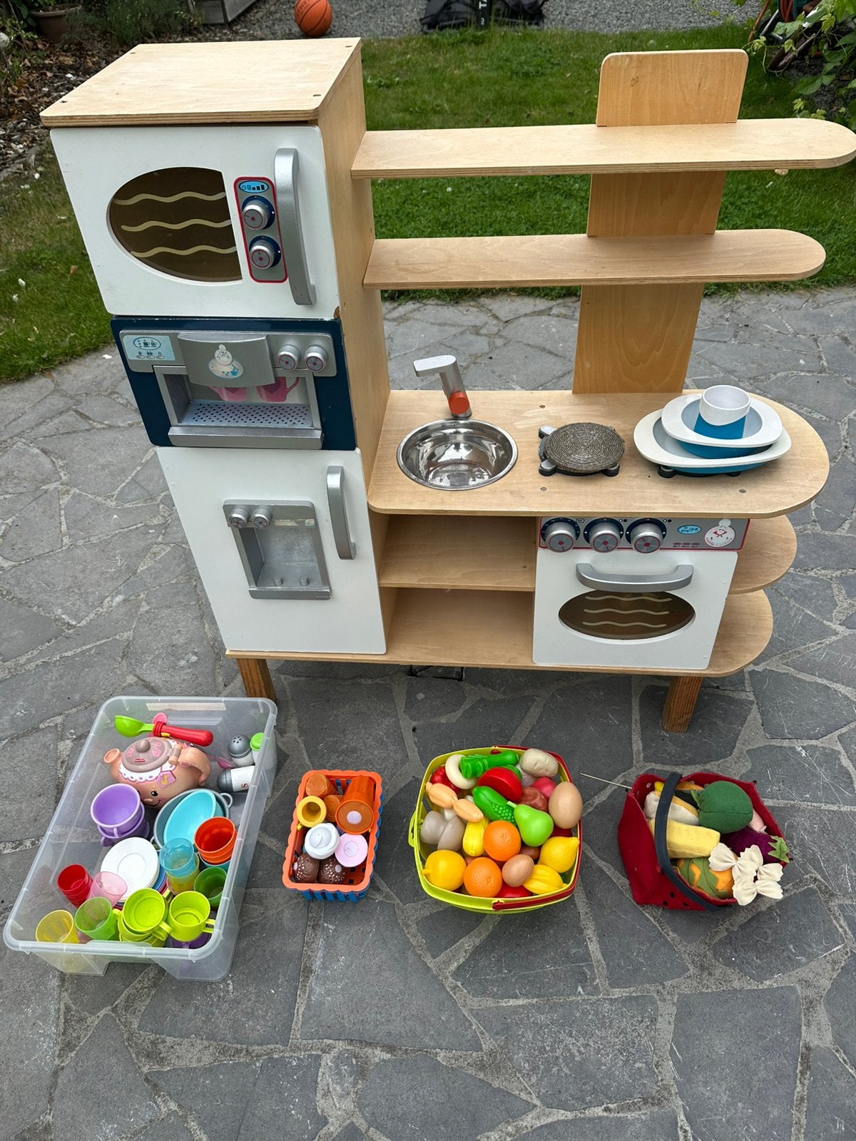 Keukentje met accessoires, Kinderen en Baby's, Speelgoed | Speelkeukens, Ophalen, Gebruikt, Hout, Speelkeuken