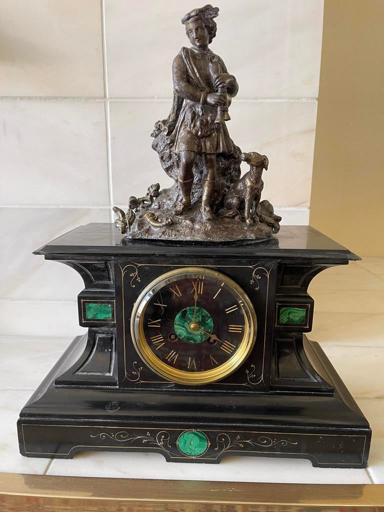 Franse Empire schouwklok , Empire / Napoleon III stijl., Ophalen of Verzenden