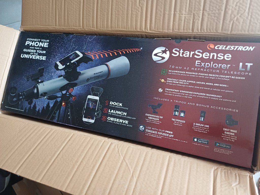 Telescoop, Audio, Tv en Foto, Ophalen, Lenzentelescoop (refractor), Met statief, Zo goed als nieuw