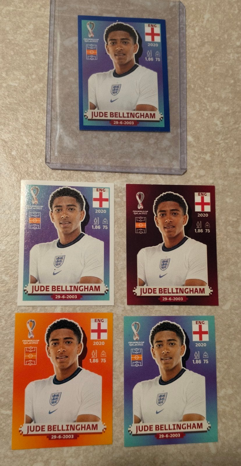 Jude Bellingham Engeland WK Qatar 5 verschillende versies, Enlèvement ou Envoi
