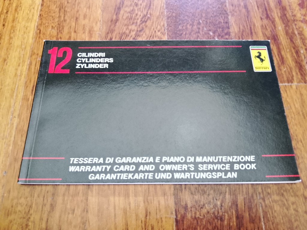 Manuel d'entretien et d'entretien de la Ferrari 512 BB, Envoi, Ferrari