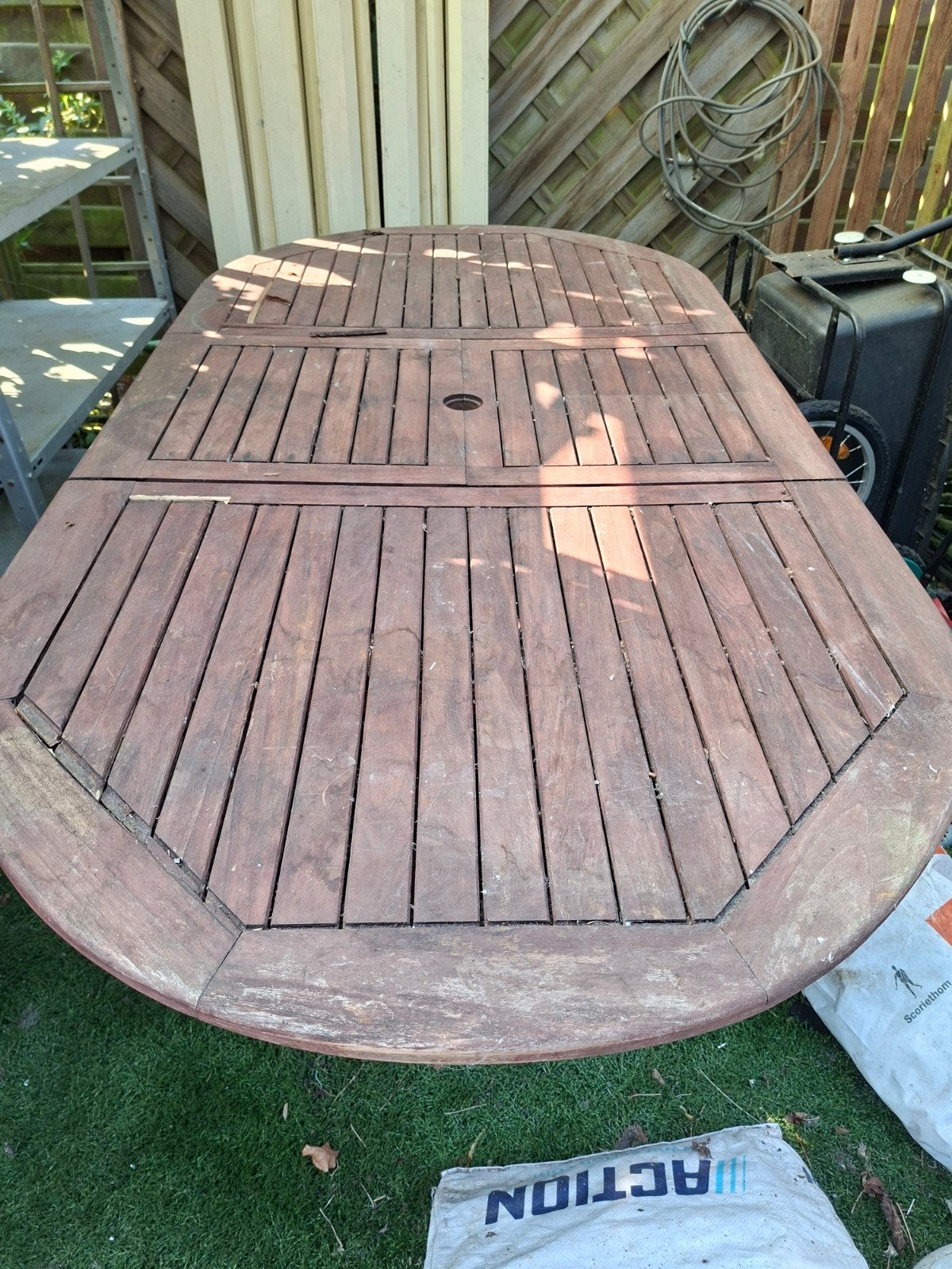 teak tafel⁸, Tuin en Terras, Ophalen, Hout