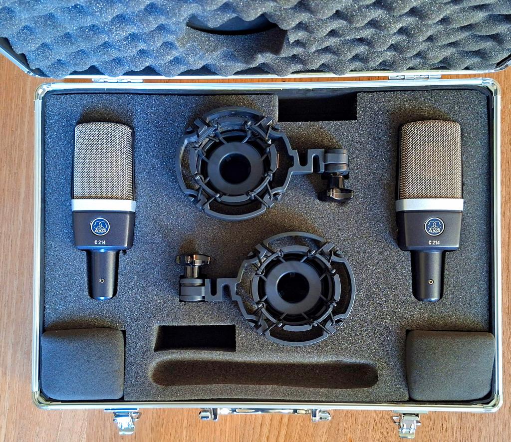 AKG C214 stereoset, Ophalen of Verzenden, Zo goed als nieuw, Studiomicrofoon
