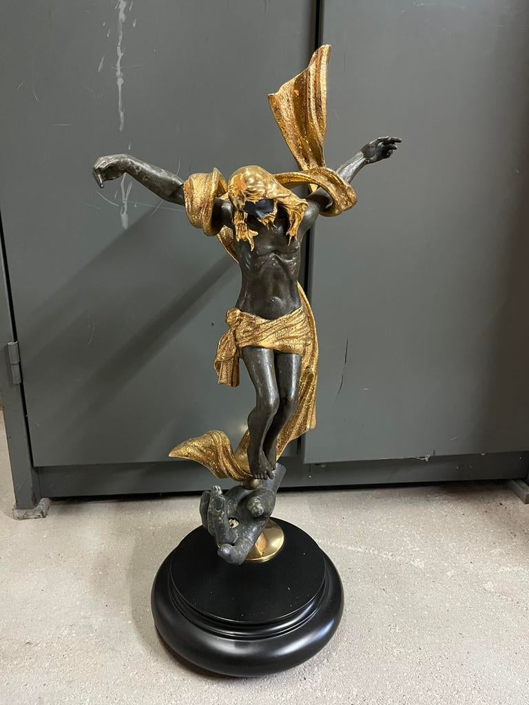 Beeld christus brons/hout, Ophalen, Zo goed als nieuw