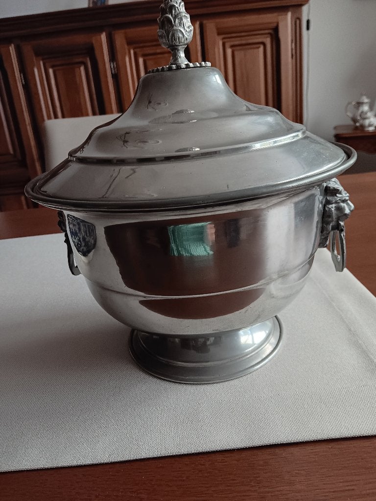 Terrine à soupe en étain, Antiquités & Art, Antiquités | Services (vaisselle) pièces, Enlèvement ou Envoi