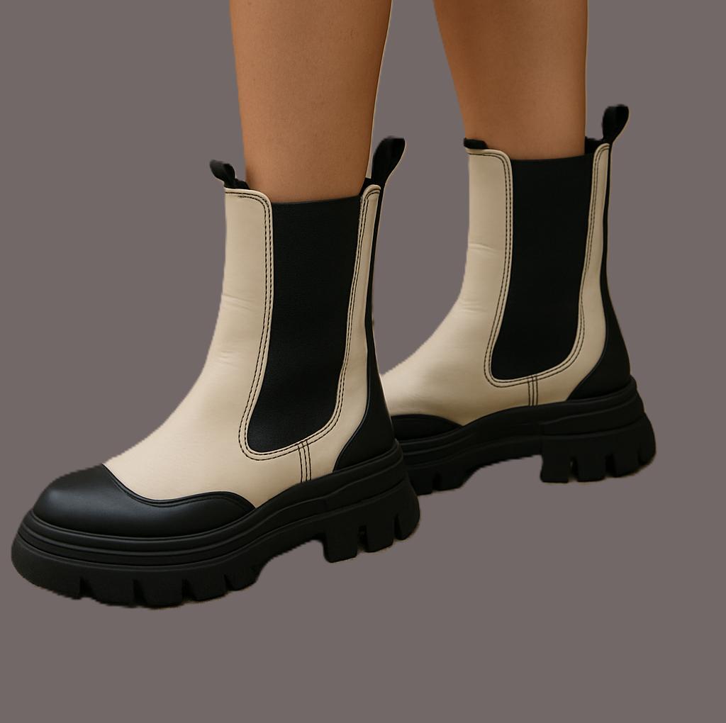 Ganni boots maat 40, Kleding | Dames, Schoenen, Zo goed als nieuw, Overige typen, Beige, Ophalen of Verzenden