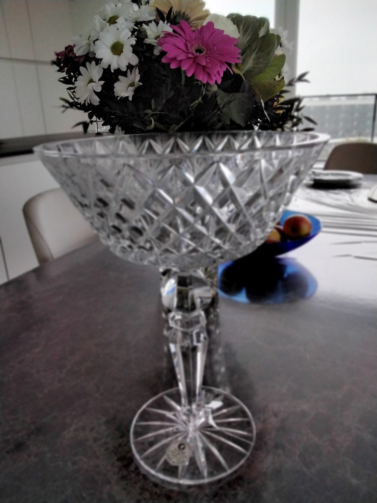 bol à fruits en cristal hauteur 32 cm et diamètre 25 cm, Maison & Meubles, Enlèvement ou Envoi