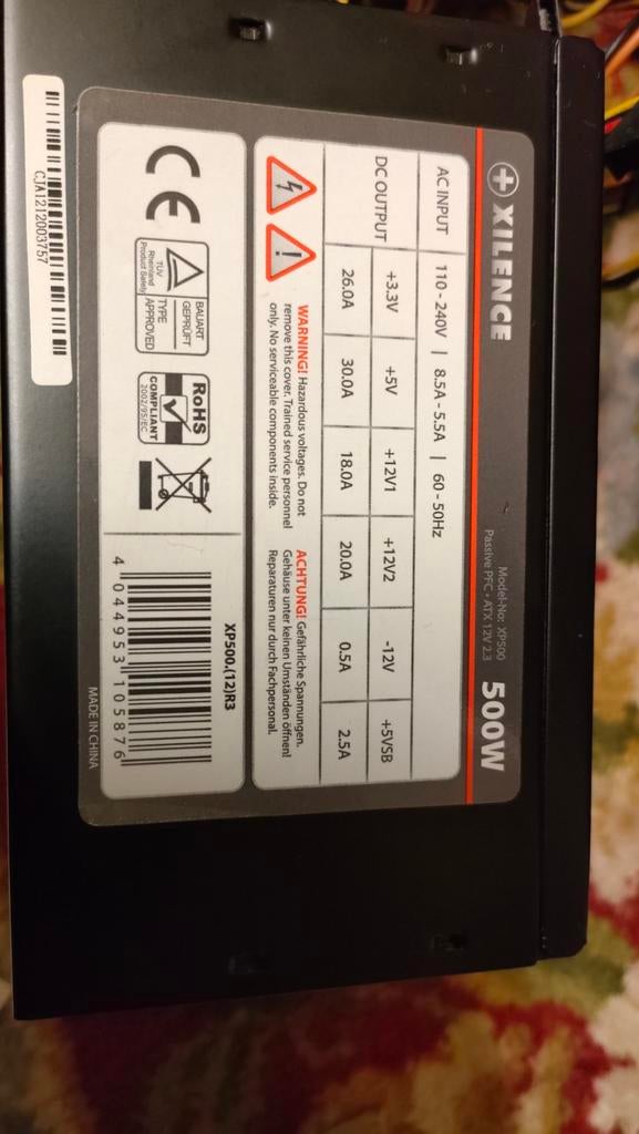 Xilence XP500 500 W ATX 12V 2.3, Ophalen of Verzenden
