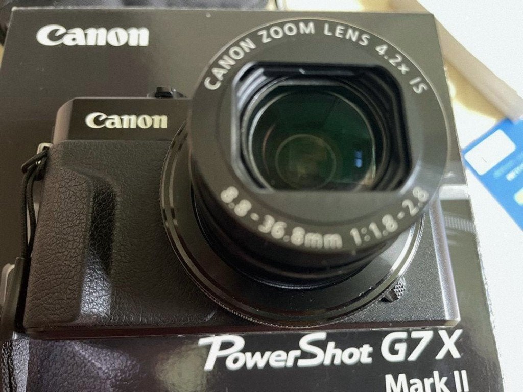 Canon PowerShot G7X Mark 2, Screenprotector, Ingebouwde flitser, Ophalen of Verzenden, Zo goed als nieuw