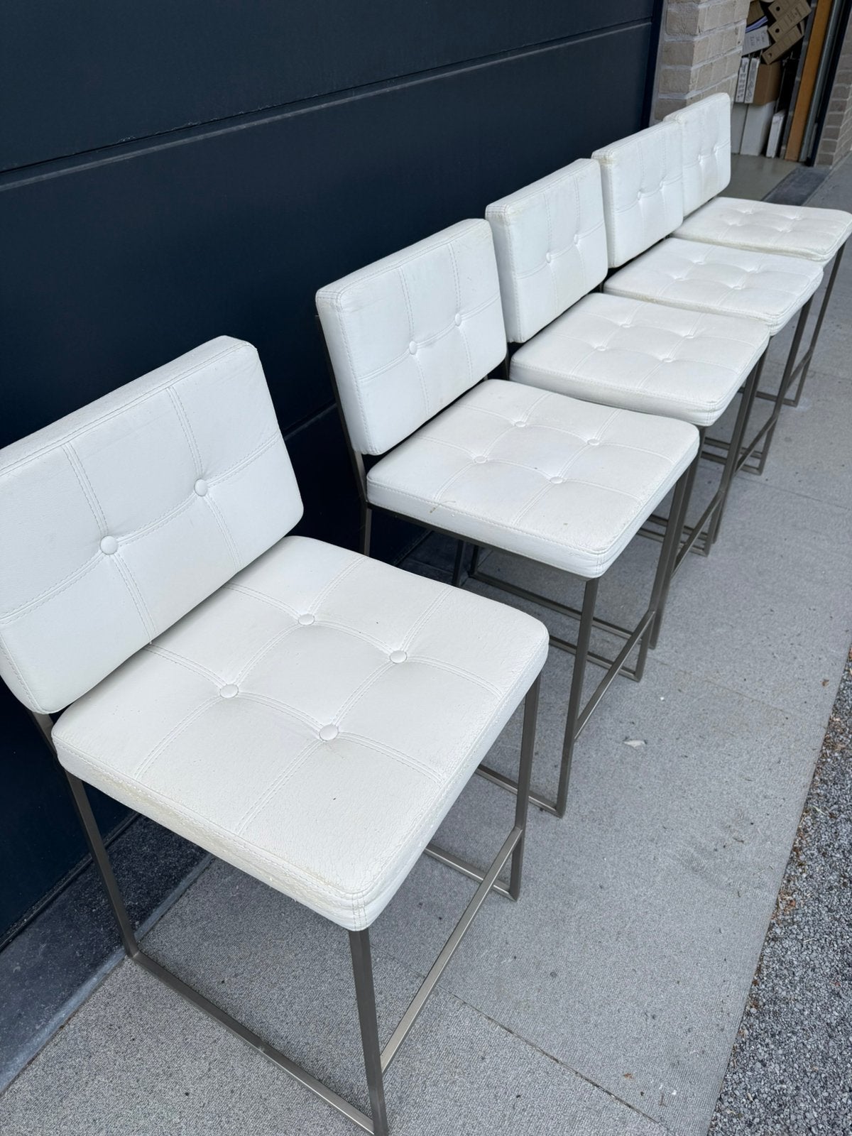 Lot de 5 tabourets de bar, Maison & Meubles, Tabourets de bar, Avec repose-pieds, Métal, Enlèvement, Utilisé