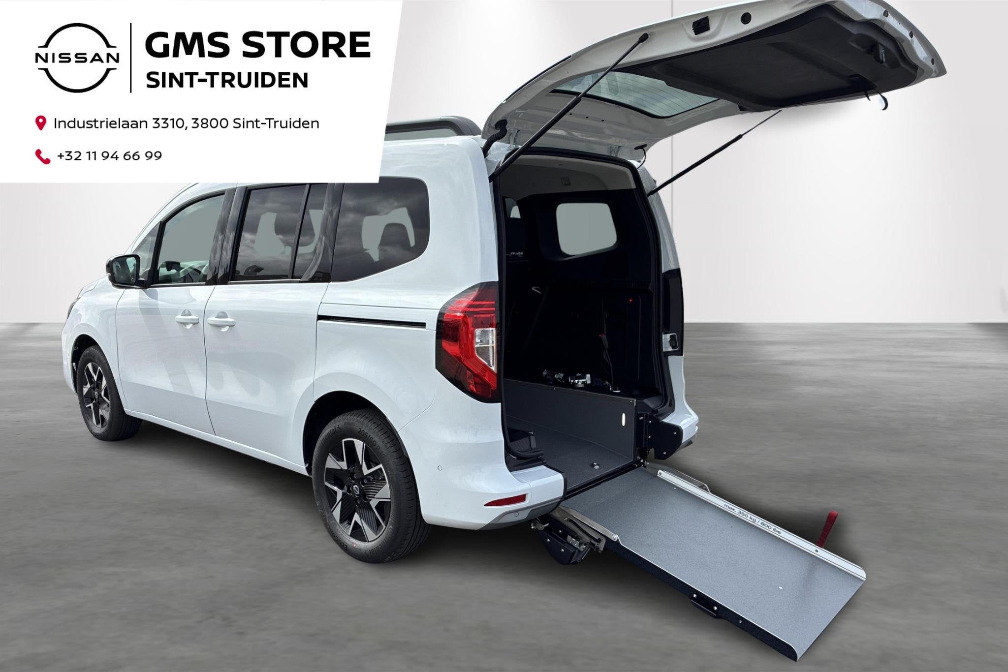 Nissan Townstar L1H1 DIG-T 130 AT Tekna Ombouw voor rolstoel, 4 zetels, 4 cilinders, Wit, Traction-control