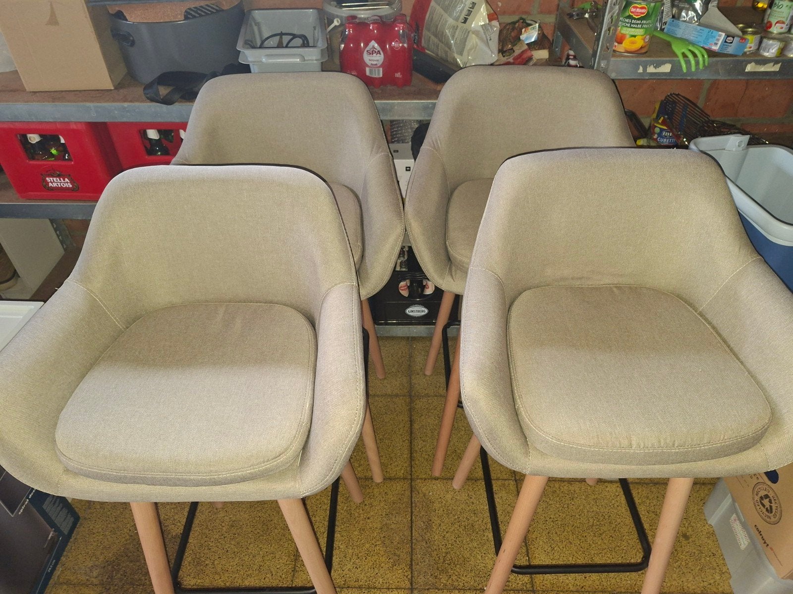 4 tabourets de bar, Maison & Meubles, Tabourets de bar, 4 tabourets, Enlèvement, Comme neuf, 60 à 90 cm