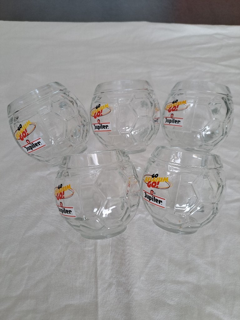 A vendre 5 verres a bière GO Belgium Jupiler, Collections, Marques de bière, Enlèvement, Neuf, Verre ou Verres, Jupiler