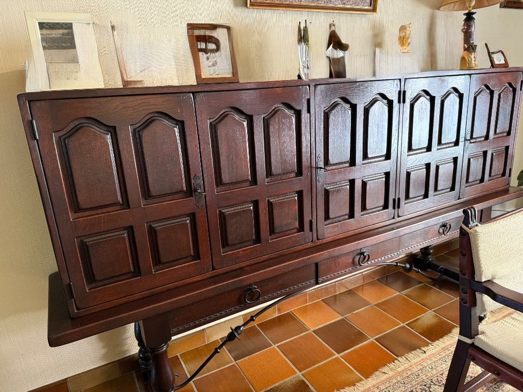 Meuble buffet, Maison & Meubles, Armoires | Buffets, 25 à 50 cm, 200 cm ou plus, Avec tablette(s), Spaans
