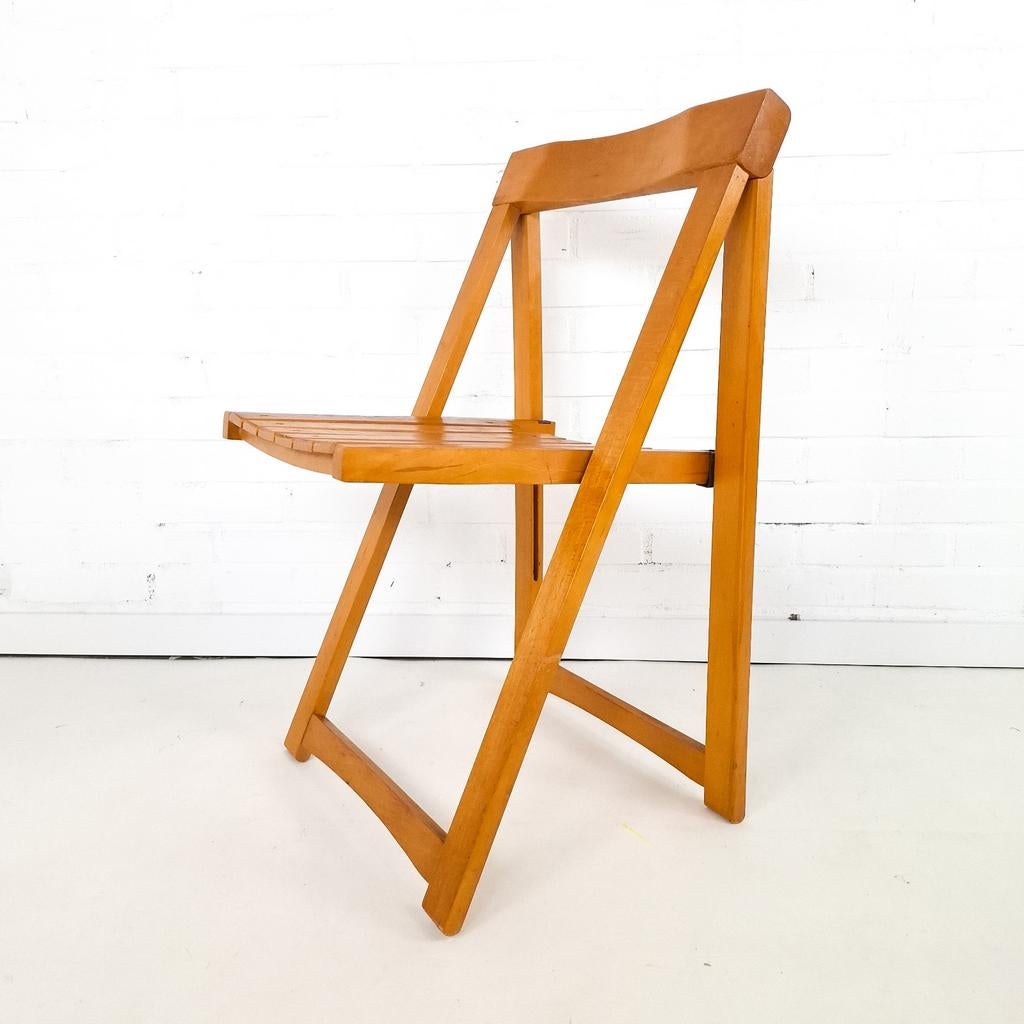 Vintage houten klapstoel Triëst Aldo Jacober jaren 70, Enlèvement ou Envoi