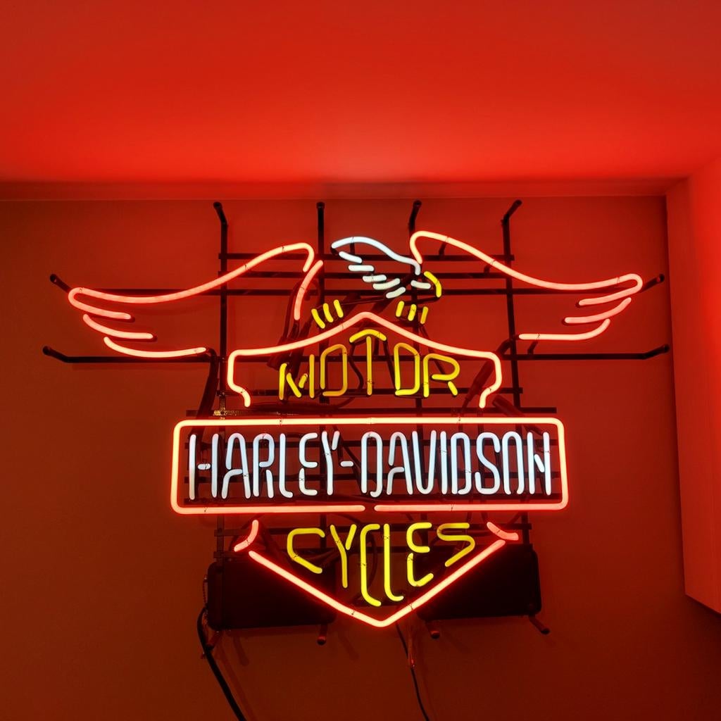 Amerikaanse neon Harley-Davidson met aparte transfo., Particulier