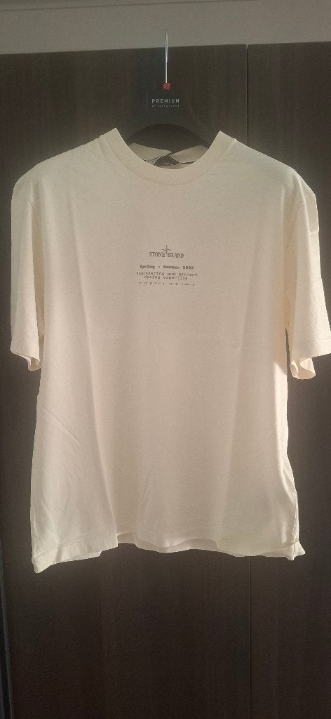 Nieuwe t-shirt, Neuf, Beige, Taille 52/54 (L), Stone Island