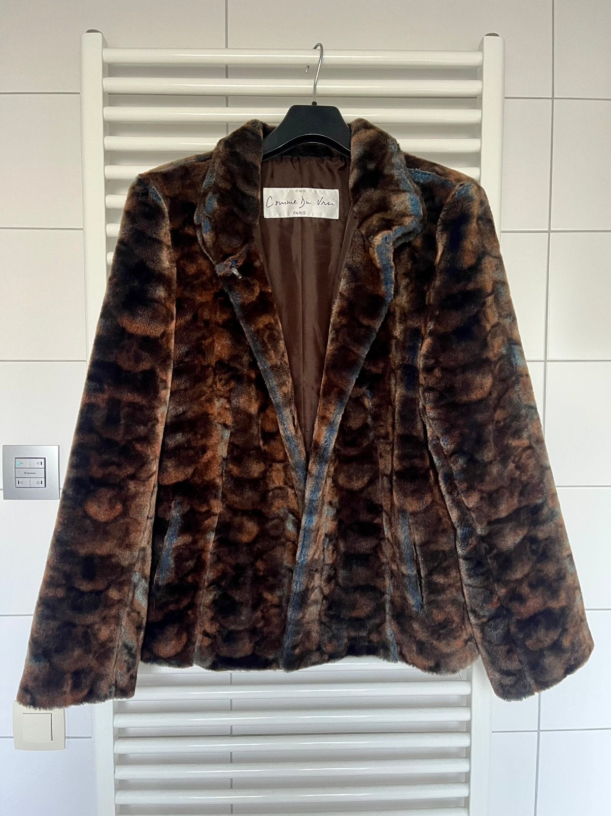 Stijlvolle Faux Fur Jas Comme Du Vrai Bruin/Blauw - Maat L, Kleding | Dames, Ophalen of Verzenden, Zo goed als nieuw, Maat 42/44 (L)