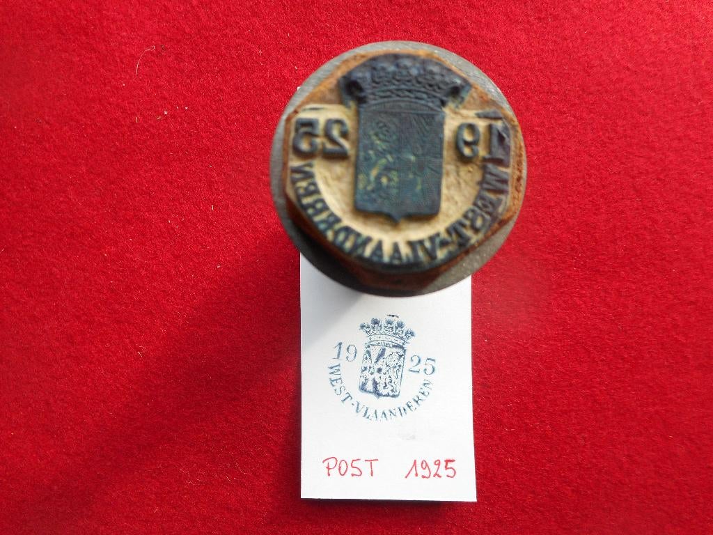 ancien cachet Poste Belge 1925 West Vlaanderen ORIGINAL, Verzenden