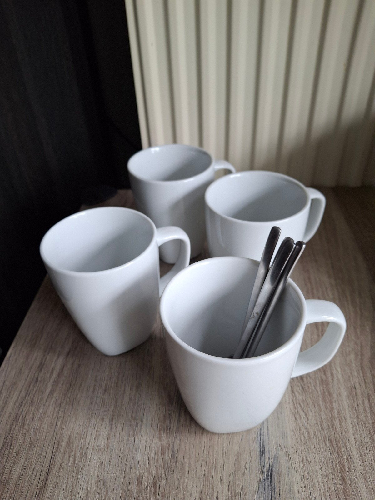 4 koffietassen wit met lepeltje - Ikea, Huis en Inrichting, Ophalen, IKEA, Zo goed als nieuw, Modern