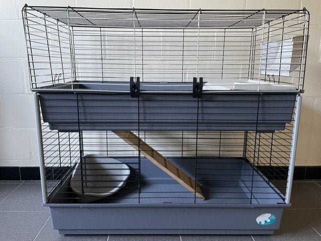 Dubbele konijnenkooi met zeer veel toebehoren, Animaux & Accessoires, Rongeurs & Lapins | Cages & Clapiers, Comme neuf, Cage, 90 cm ou plus