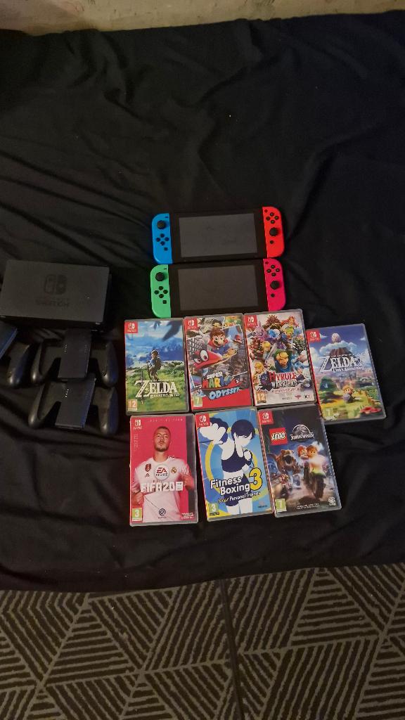 Pack de 2switch avec 7jeux, Consoles de jeu & Jeux vidéo, Enlèvement ou Envoi, Utilisé, Avec 3 manettes ou plus, Switch Original