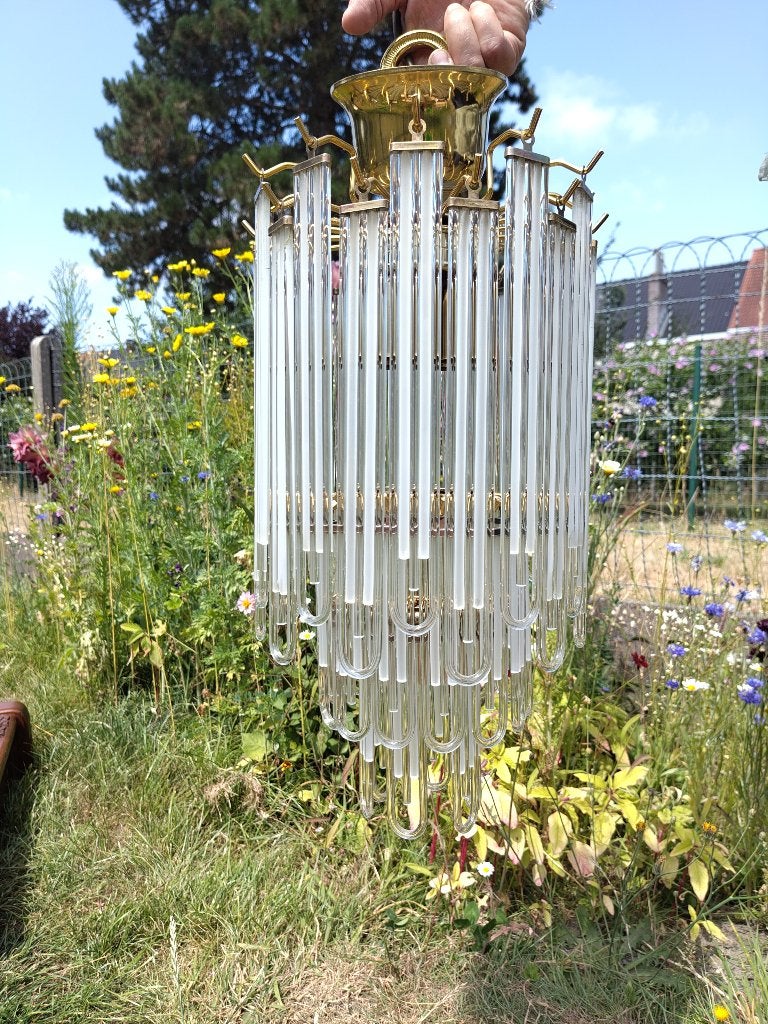 Vintage waterval kroonluchter, Huis en Inrichting, Lampen | Kroonluchters, Ophalen, Gebruikt
