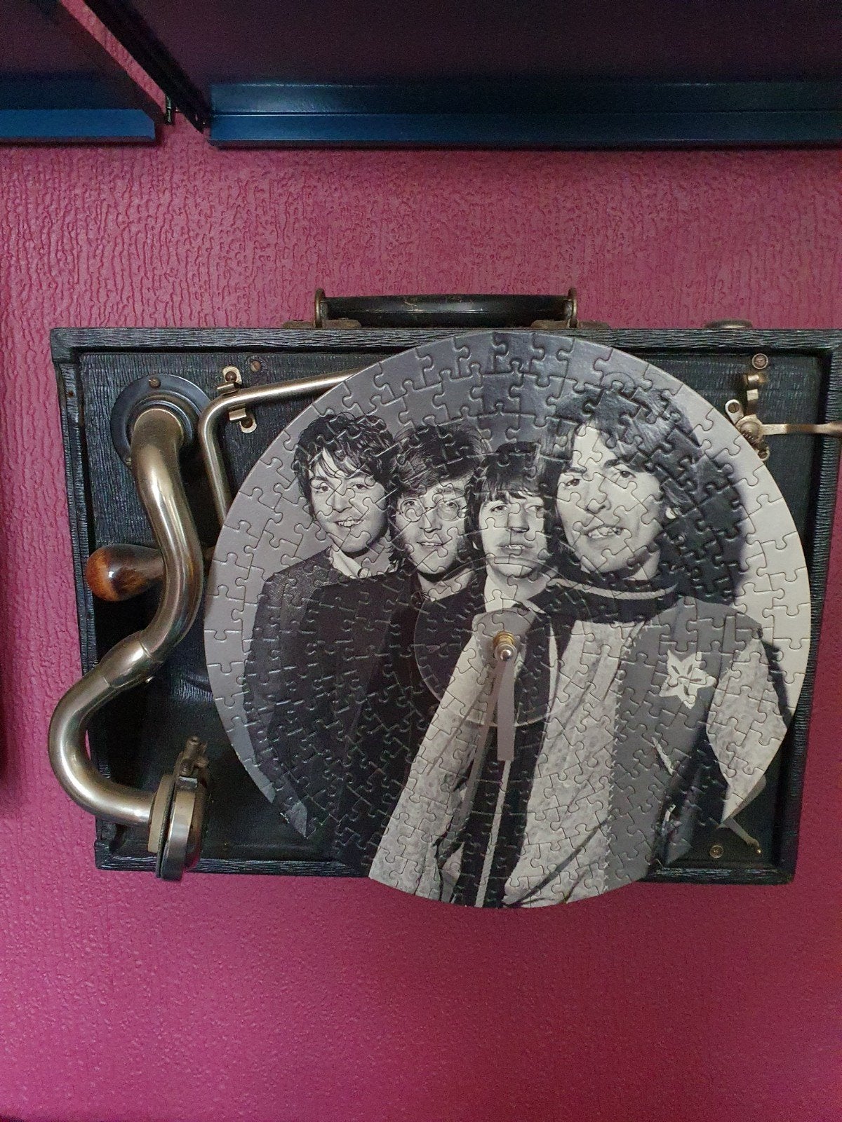 Horloge murale picture disc, Antiek en Kunst, Ophalen