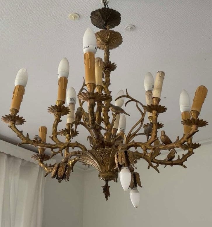 Lustre en bronze, Enlèvement, Comme neuf