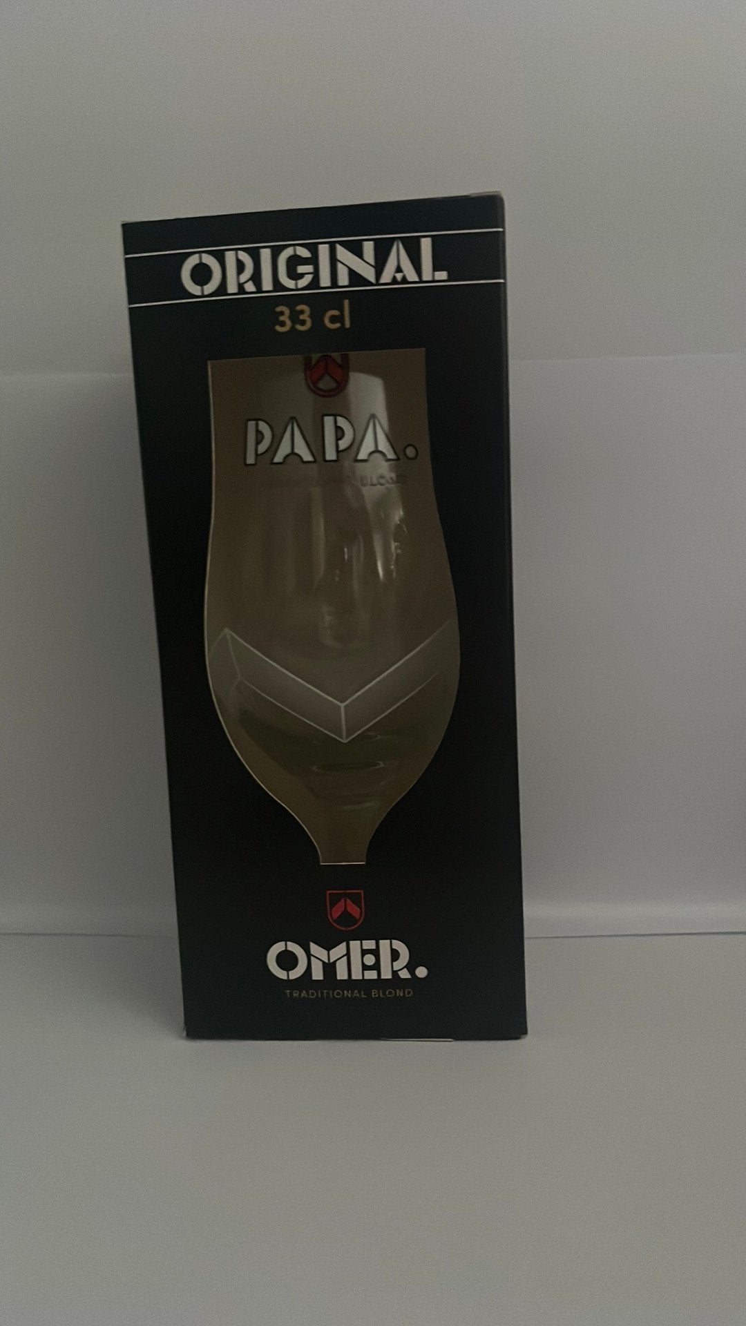 Omer glas ‘PAPA’, Verzamelen, Glas en Drinkglazen, Ophalen of Verzenden, Zo goed als nieuw