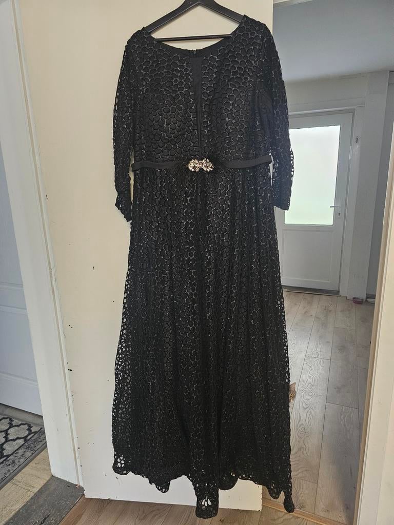 Zwarte feestjurk, Ophalen, Maat 46/48 (XL) of groter