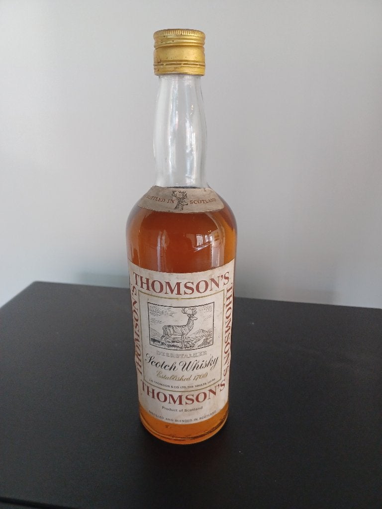 Zeldzame oude Thomson's Deerstalker Whisky – jaren 60 – 75cl, Verzamelen, Ophalen of Verzenden