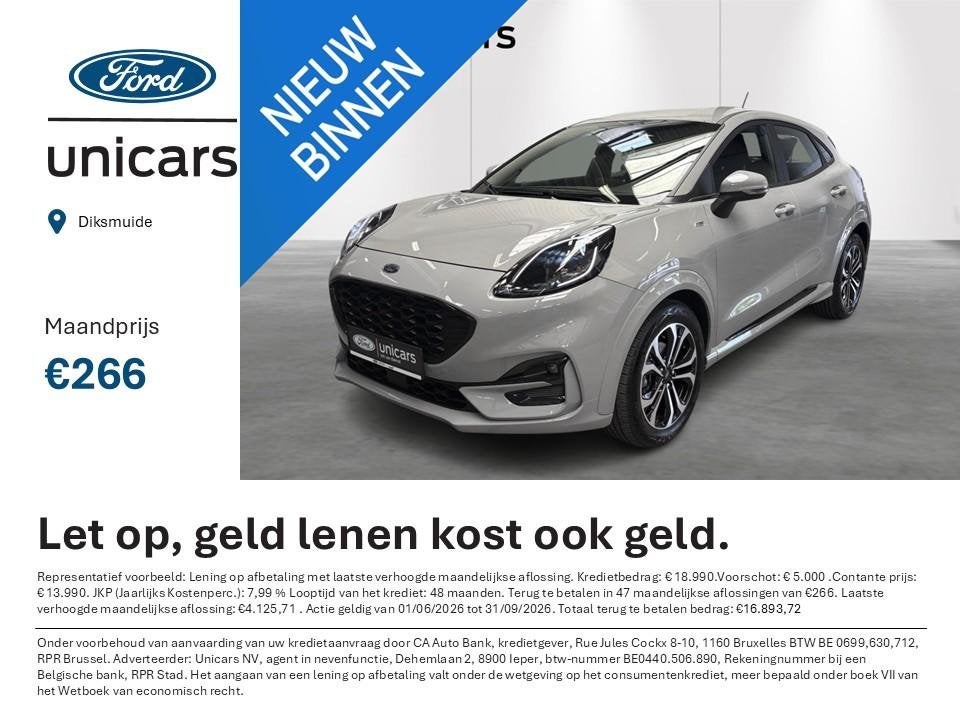 Ford Puma 1.0i Ecoboost MHEV 92kW Aut. ST-Line, Auto's, Ford, Bedrijf, Te koop, Puma, Airbags, Airconditioning, Automatische klimaatregeling