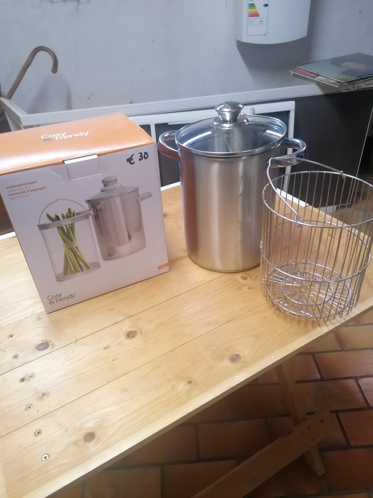 Asperge kookpot, Maison & Meubles, Enlèvement, Comme neuf, Inox, Autres types