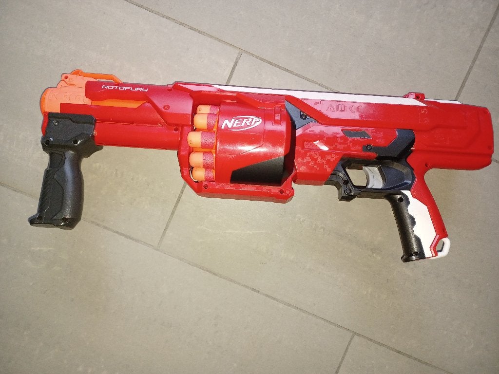 nerf geweer mega rotofury, Verzamelen, Ophalen, Zo goed als nieuw
